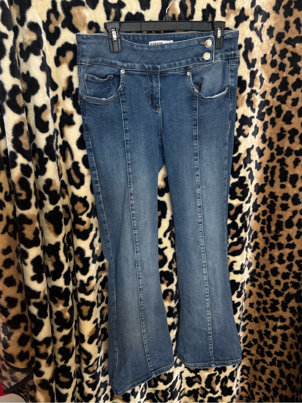 Garage Mid Blue Bootcut Jeans with Front Seams